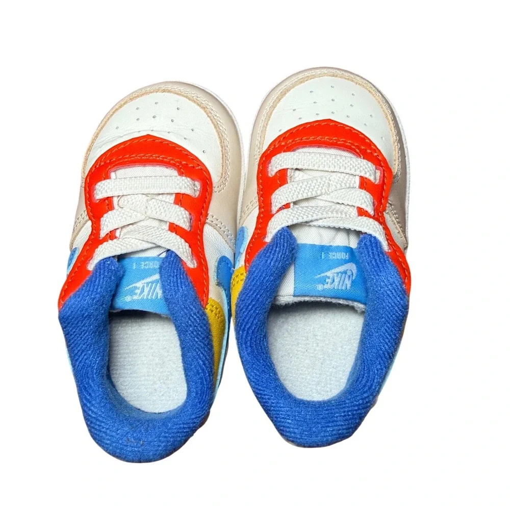 Nike Force‎ 1 Crib Toddler Shoes Sail Game Royal MultiColor Infant 4C Sneaker
